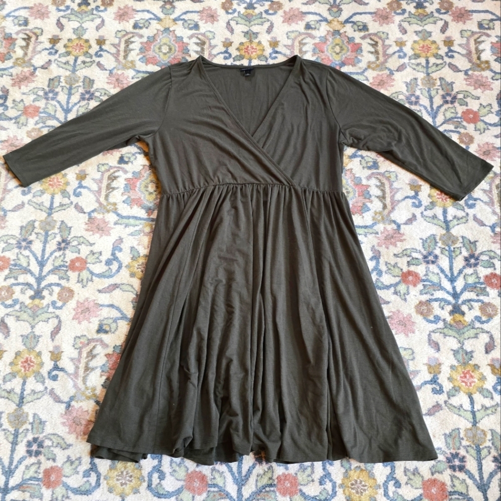 Torrid Olive Green Longsleeve Faux Wrap Drap Women's 2X